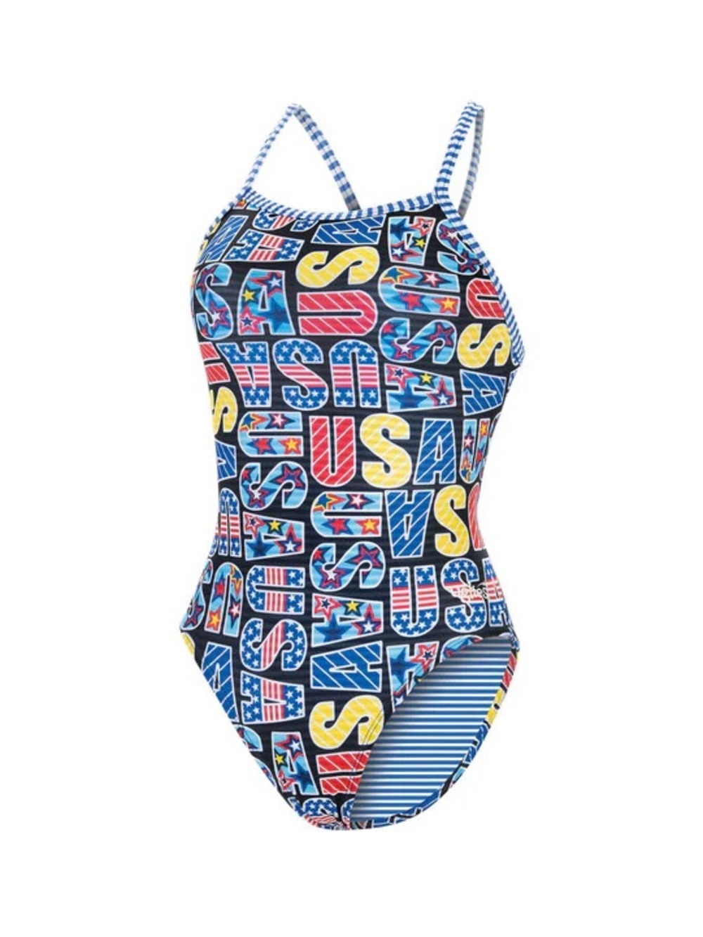 Dolfin Uglies Women's Go For Gold USA V-2 Back One Piece Swimsuit, Size 28